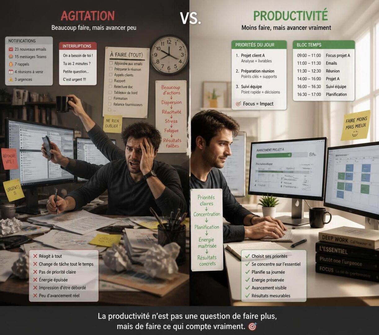 Productivité: pourquoi “être occupé” n’est pas être efficace (et comment changer) 1 découvrez pourquoi être constamment occupé ne signifie pas être efficace et apprenez des techniques pratiques pour améliorer votre productivité et gérer votre temps intelligemment.